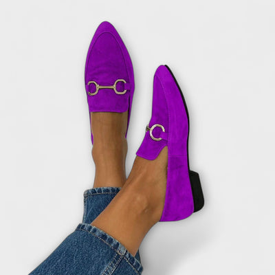 Kaia – Pointed Suede Slip-On Ballet Flats