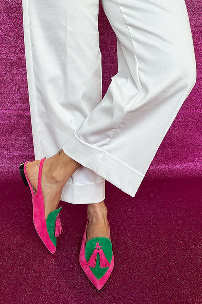 Frendessa - Ortophedic Colorful ballet flats with fringes and a decorative ankle strap